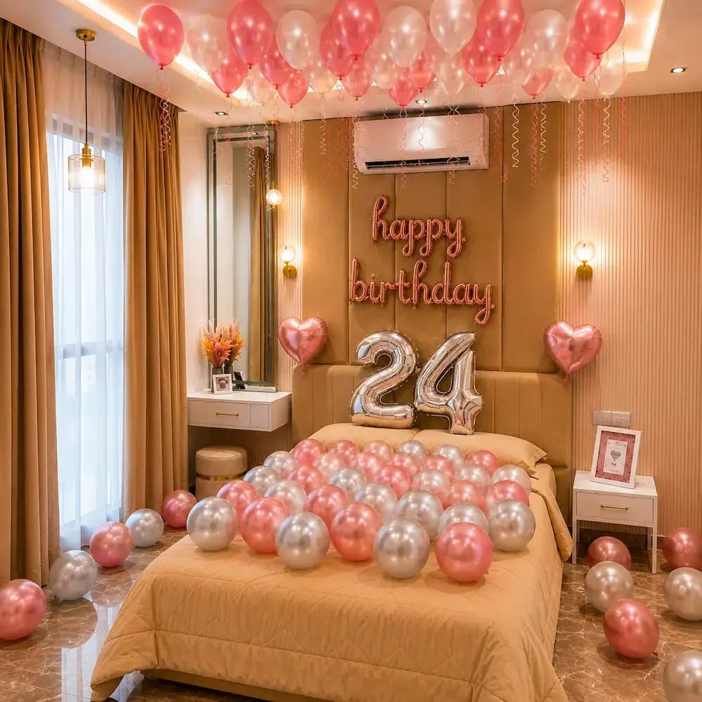 Simple and Elegant Birthday Decoration at Home — 7eventzz decoration