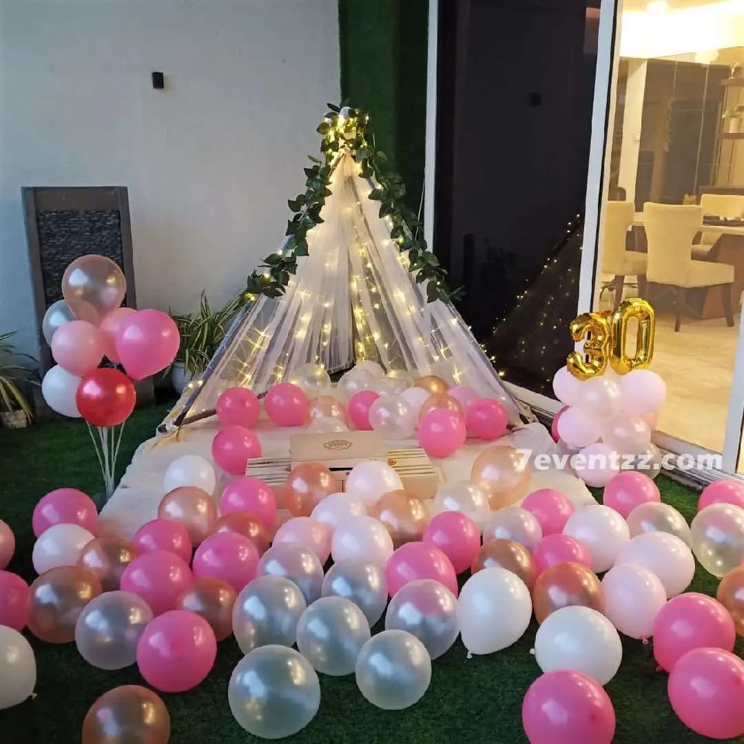 Anniversary Canopy Decor on Floor — 7eventzz decoration
