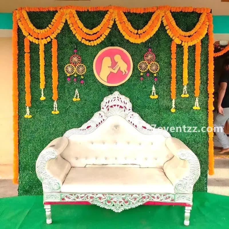 Traditional Godh Bharai Backdrop — 7eventzz decoration