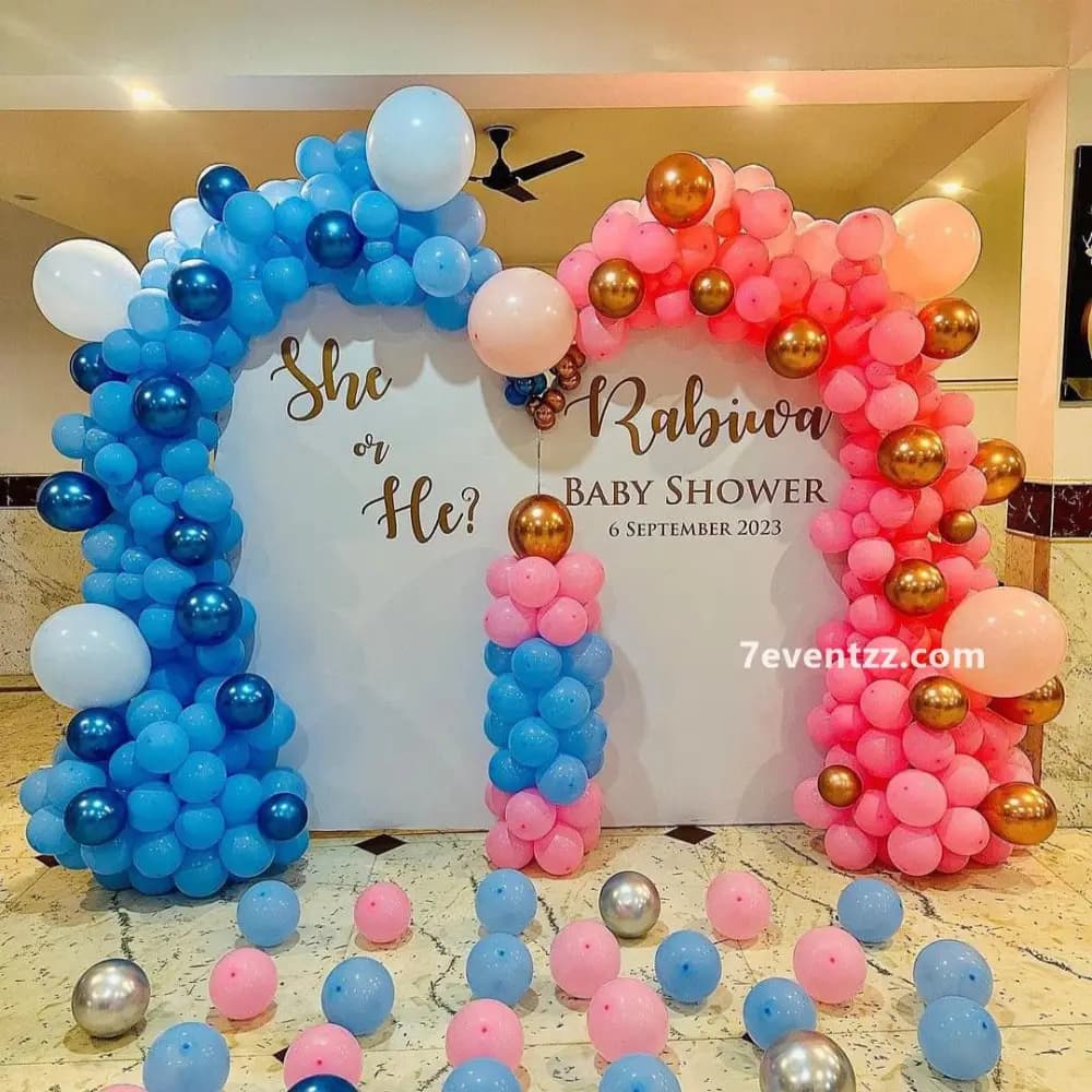 She or He Baby Shower Backdrop — 7eventzz decoration