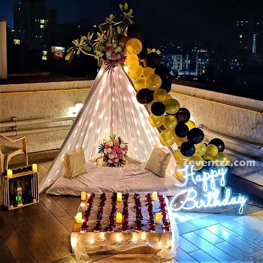 Birthday Terrace Canopy Decor — 7eventzz decoration