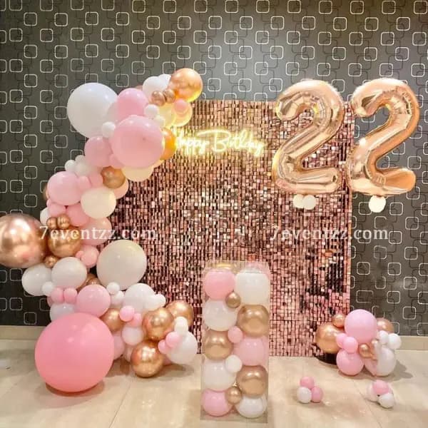 Rose Gold Shimmery Backdrop decoration