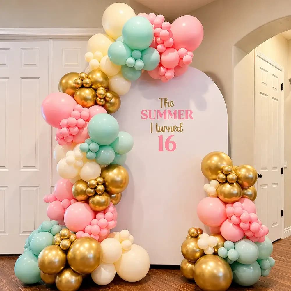 Pastel Balloon Arch Birthday Decoration — 7eventzz decoration