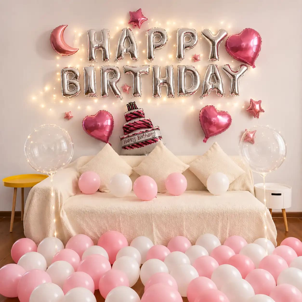 Pink White Hall Decoration — 7eventzz decoration