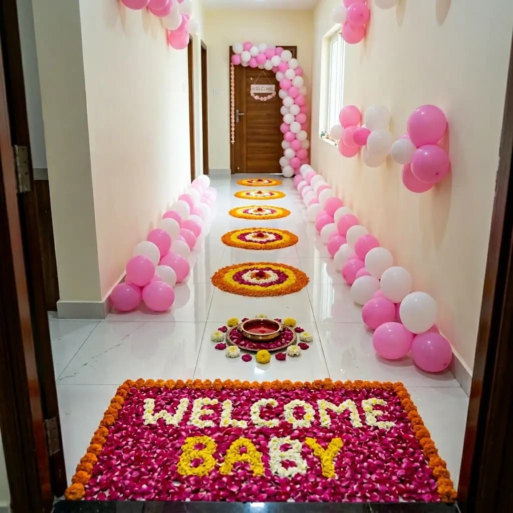 Newborn Baby Welcome Flowers Decoration — 7eventzz decoration