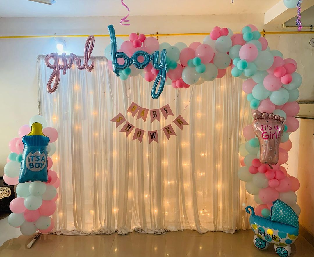 Buy AMFIN Baby Shower Decoration items / Metallic Balloons for Baby Shower  / Baby Boy or Girl Foil Balloon / Welcome Home Decoration / Maternity Shoot  Props / Mom To Be Props