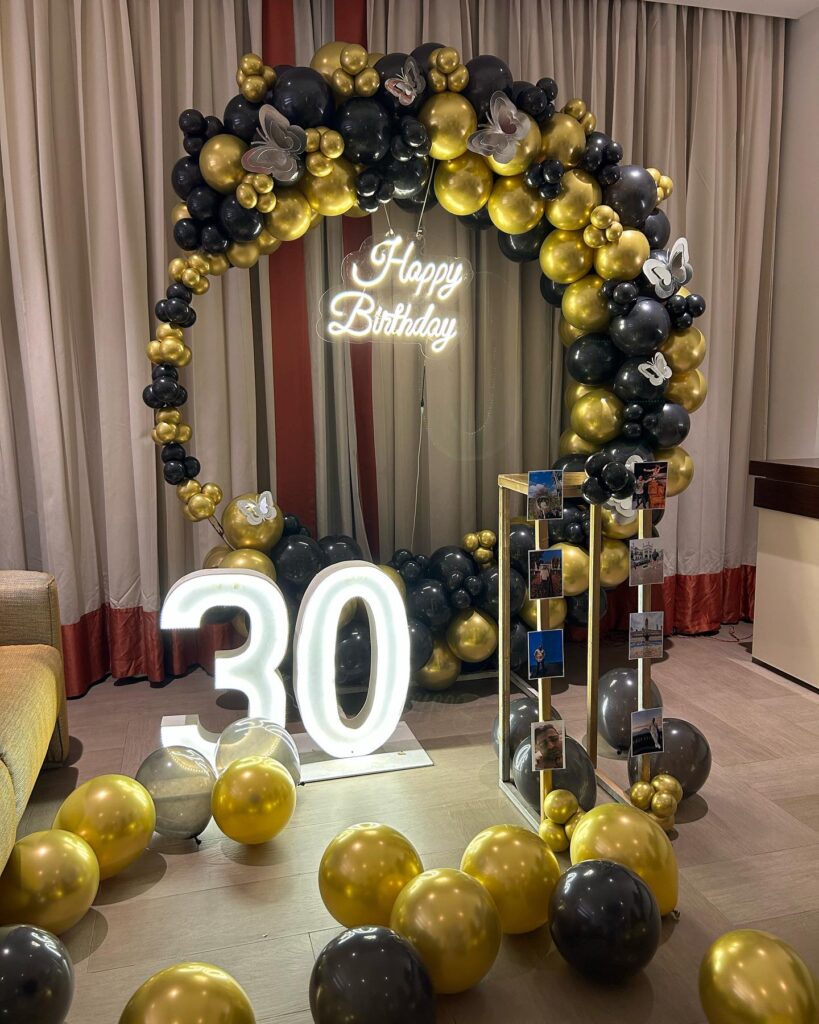 Ring Setup Decoration with Lights and balloons