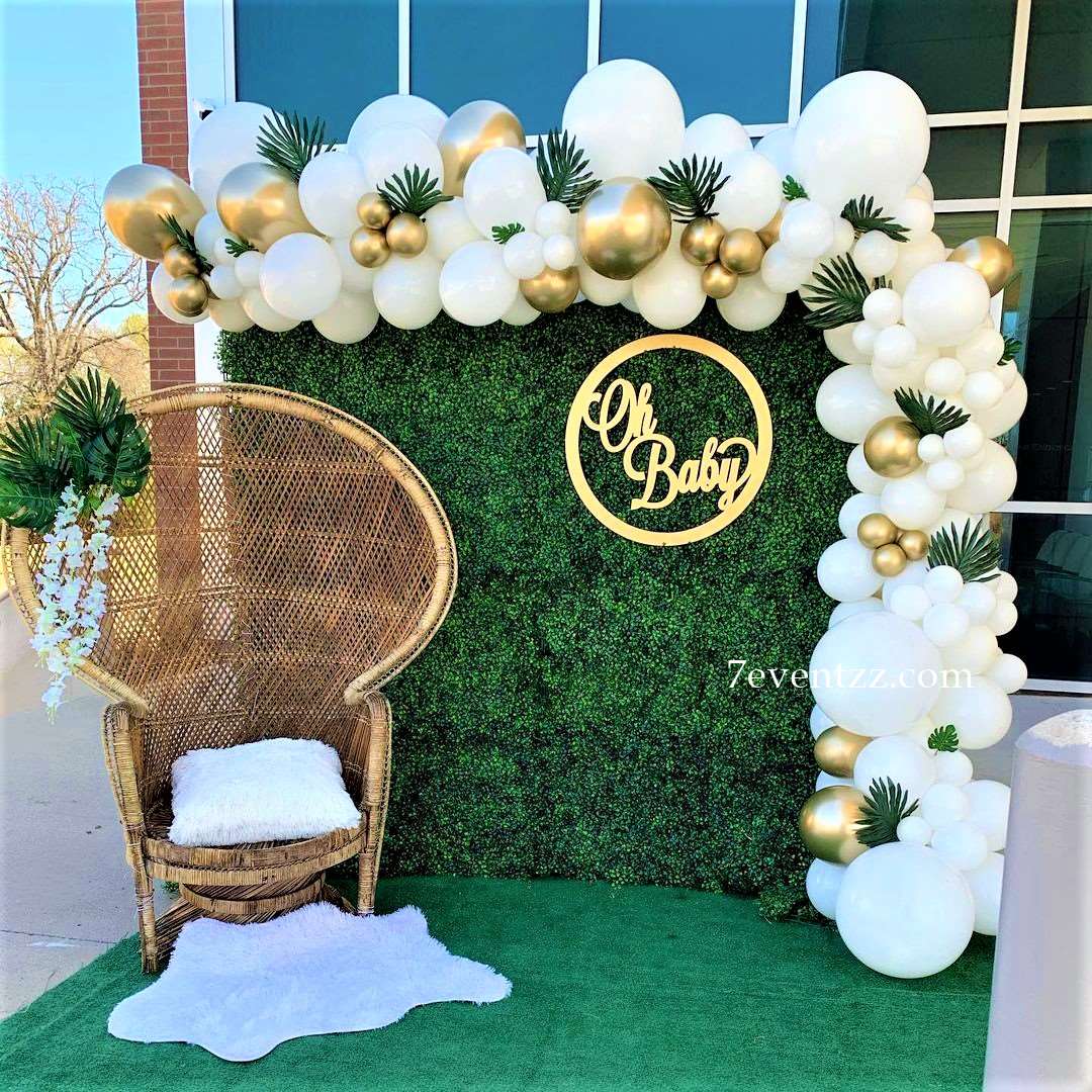 Baby Shower Green Backdrop 