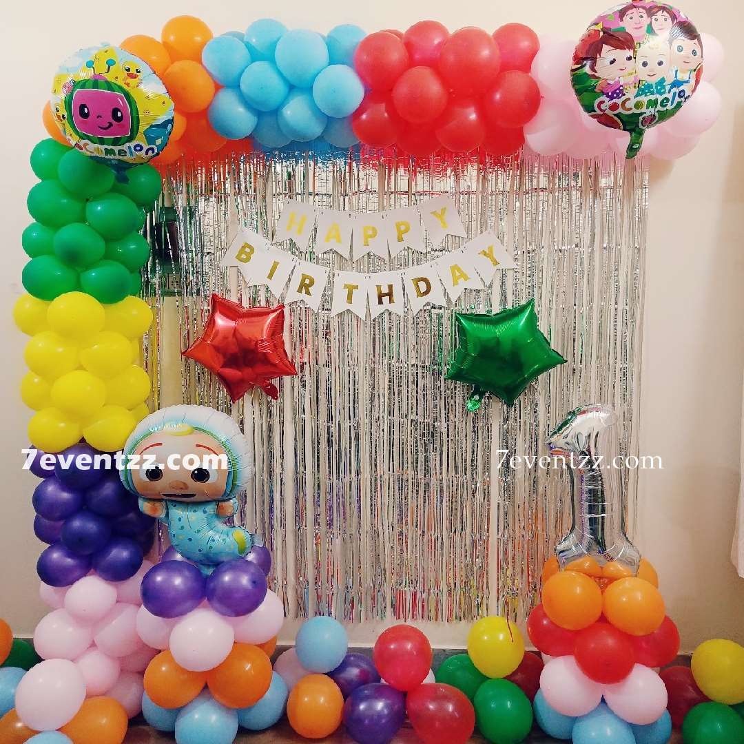Party Propz Half Birthday Decorations For Baby Boy Combo - 48Pcs Items Set  For 6 Months Birthday