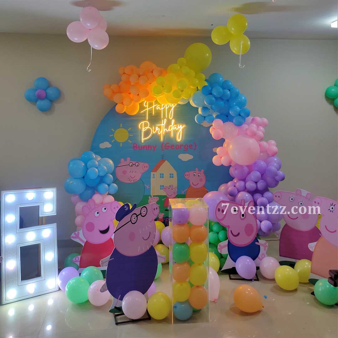 Peppa Pig Stage Decor in Bangalore