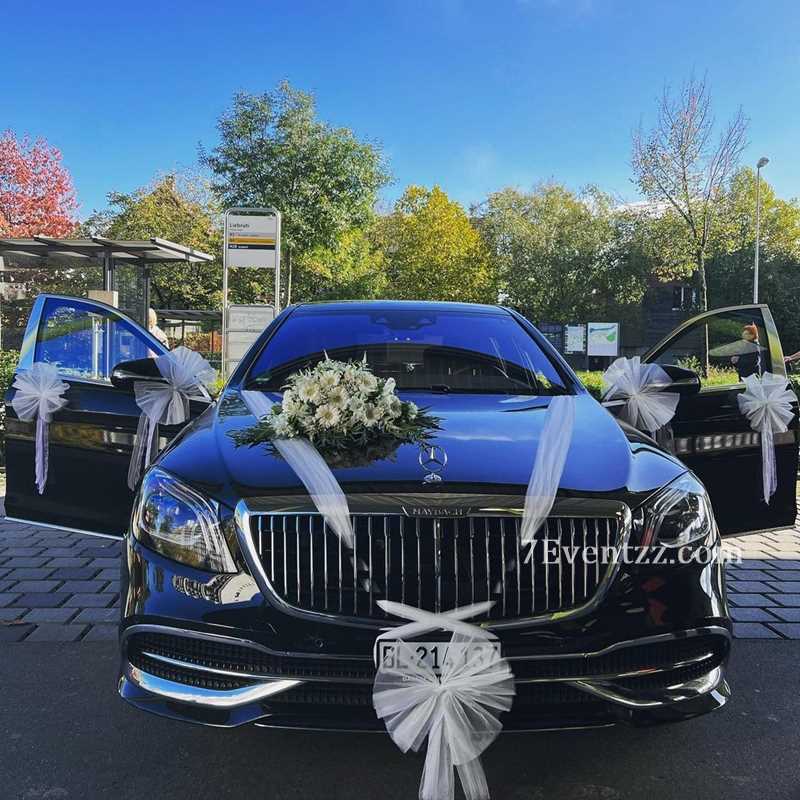 Premium Photo  Wedding car decoration
