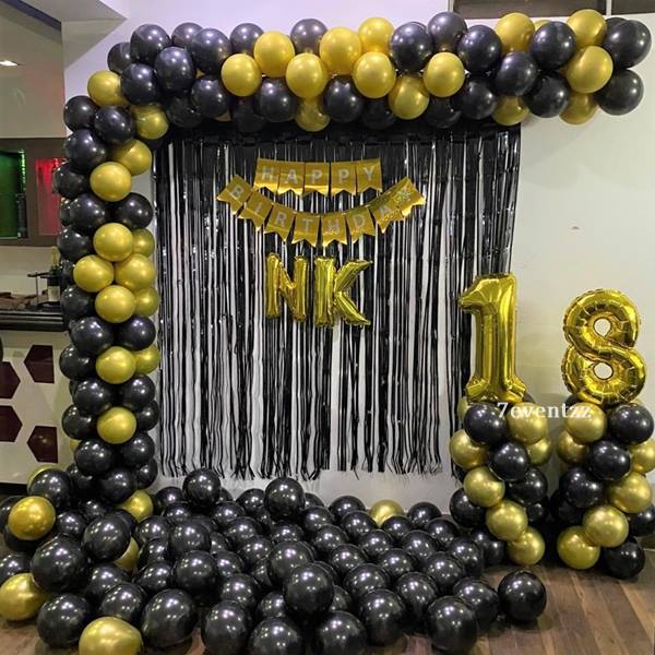 Black and Golden Balloon Decoration 