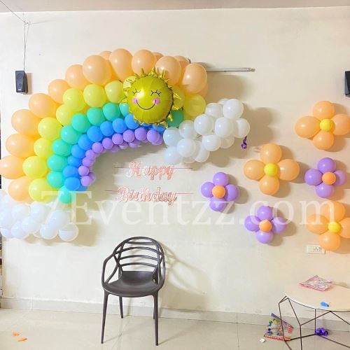 Rainbow Theme Birthday Backdrop