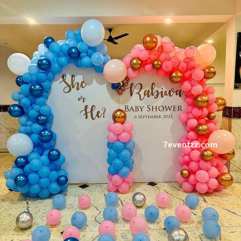 She or He Baby Shower Backdrop 