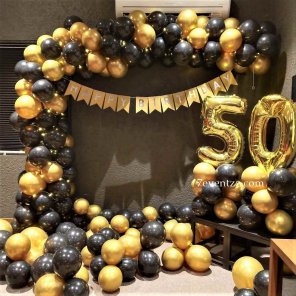 Thumbnail Of Black Gold Balloon Decoration