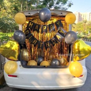 Thumbnail Of Black Gold Birthday Car Decoration