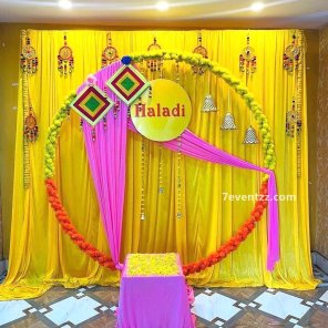 Thumbnail Of Round Haldi Backdrop Decoration